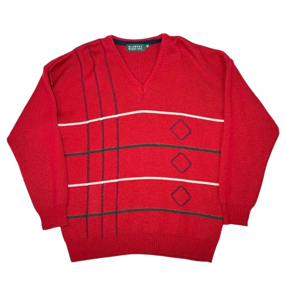 Mens Blarney Woolen Mills Red Sweater